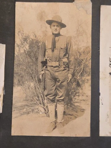 120+ Photos in Leather Album WW1-WW2 Family Kids Cars Farms Military Travel