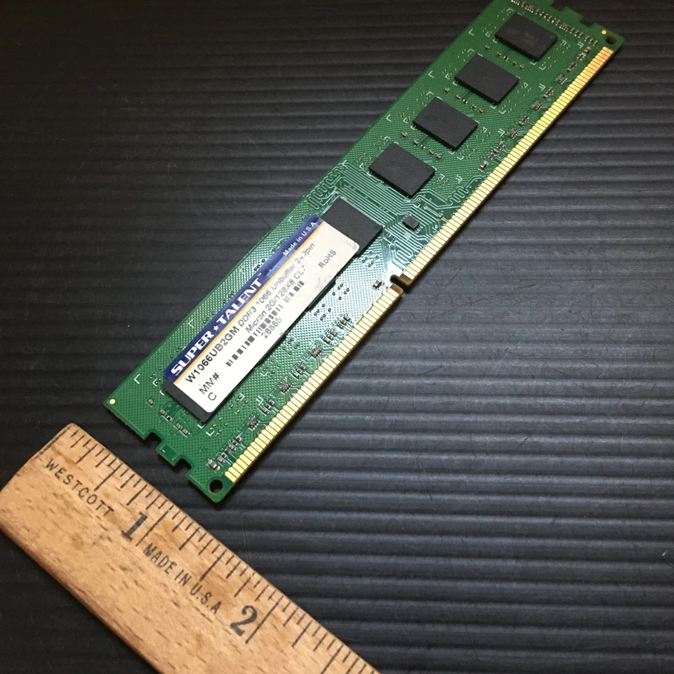 Super Talent 2GB DDR3 1066MHz Unbuffered W1066UB2GM Desktop RAM Memory USA Made - Image 4 of 4
