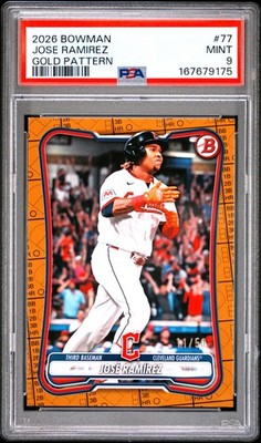 2026 BOWMAN GOLD PATTERN #77 JOSE RAMIREZ 11/50 PSA 9