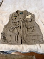 Vintage Saf T Bak Vest Mens MediumFly Fishing Hunting Outdoor Zip Up Made in USA