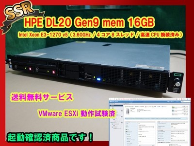 HPE ProLiant DL20 Gen9 Xeon E3-1270 v5 16GB ECC 900GB RAID ESXi 6.5 Tested