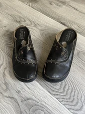 L'Artiste Spring Step Chino Black Leather Clog Women's 8.5