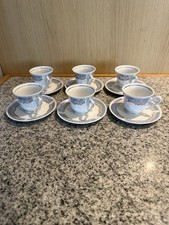 6 Miniatur Vintage 1950/60er Tassen & Untertassen von FB Zajecar aus Jugoslawien selten