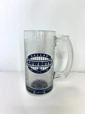 Dallas Cowboys Logo Clear Glass Mug NFL Yard Lines