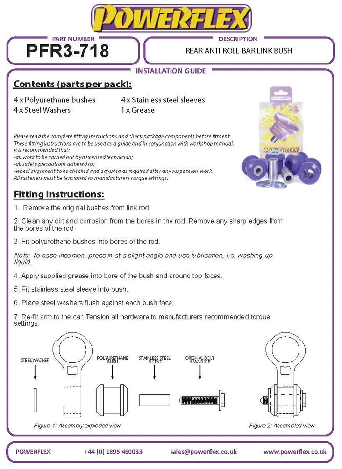 Powerflex Road Serie Trasero Roll BAR Enlace Arbustos para Audi Q5 (2008-2017) - Imagen 4 de 4