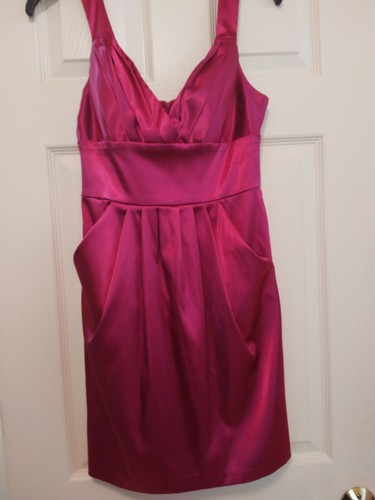 B.DARLIN PINK FUSCHIA SLEEVELESS POCKETED SEMI FORMAL DRESS SIZE 9/10.GORGEOUS! - Picture 2 of 8