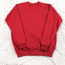 Vintage 80s 90s Crewneck Sweatshirt Tag XL Fits Size L Blank Red Raglan Made USA