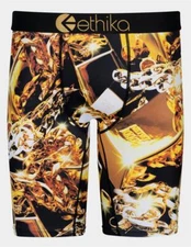 Ethika the Staple I GOT BARS Firey Gold Chains Long Boxer Briefs Men's NIP