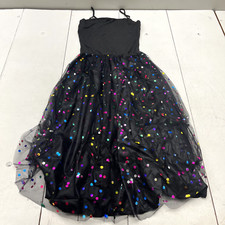 Shein Black Sparkle Tulle A-Line Sleeveless Maxi Dress Women's Size Medium NEW