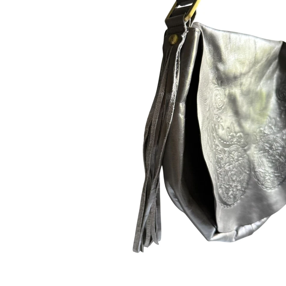 Bolso de Hombro Hobo Inked Hide Edición Coleccionista 2018 Cuero Maverick Gris Foto 4 de 4