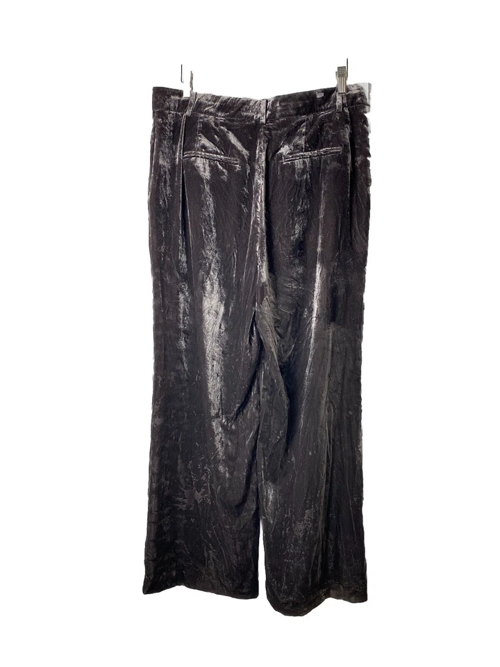 ANN TAYLOR Velvet Smoking Pants In Dark Meteorite Size 12 - Image 2 of 4