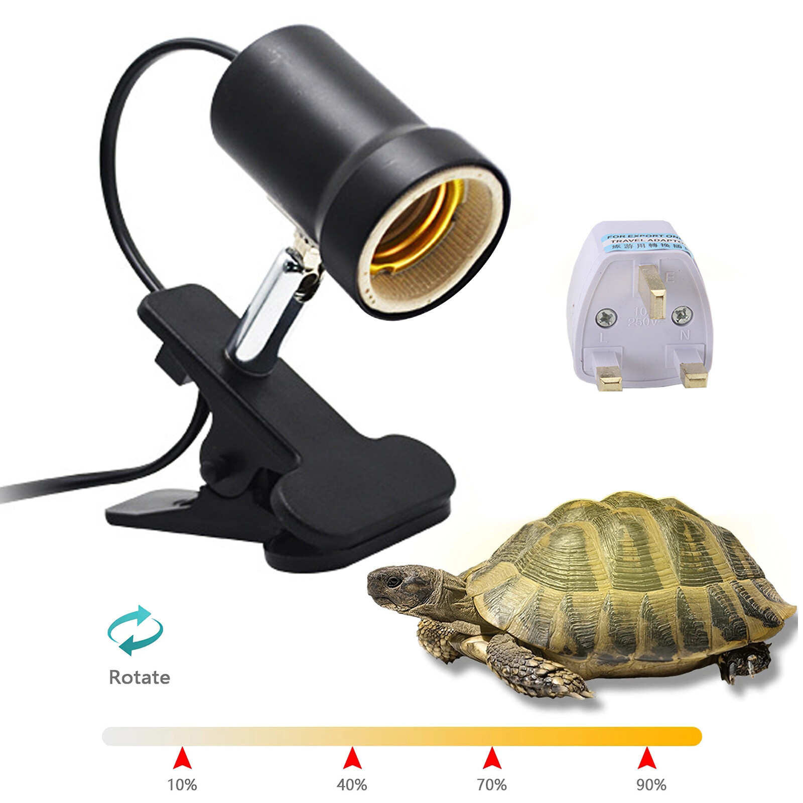 UVA+UVB Reptile Heat Light Bulb Lamp Holder Clip For Tortoise Turtle