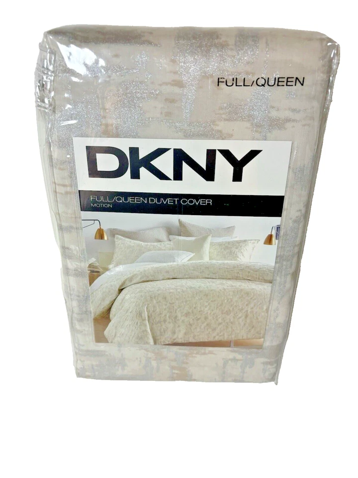Пододеяльник DKNY Motion Full Queen + стандартный набор наволочек овсянка серебристый металлик - Изображение 2 из 4