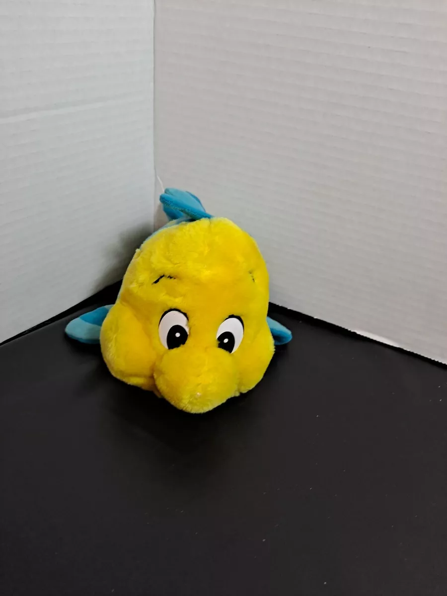 Peluche vintage Walt Disney Company La Sirenita platija amarillo pez azul
