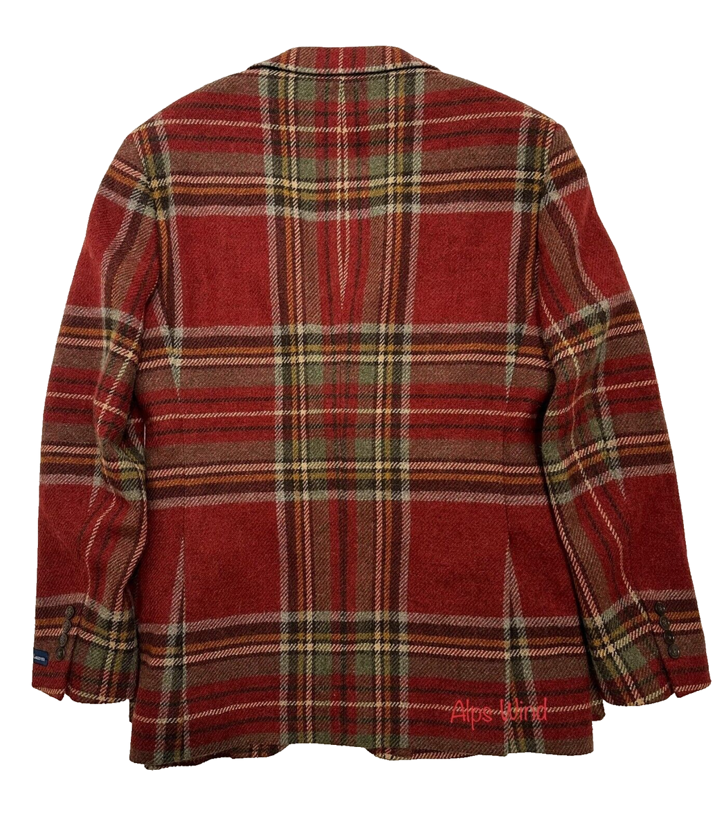 Polo Ralph Lauren Men's 40L Plaid Italy Wool Tweed Blazer Jacket