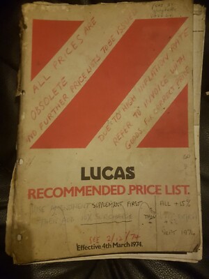 Lucas Preisliste 1974 Oldtimer Motorräder Elektroteile