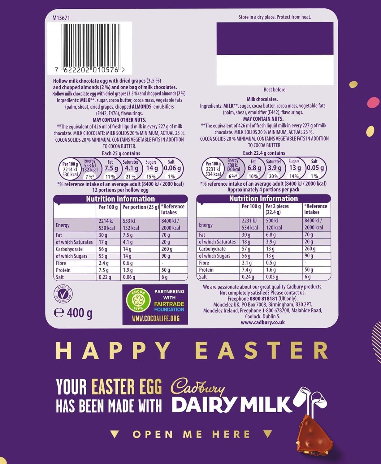 Cadbury Dairy Milk Fruit & Nut Inclusions Ultimate Easter Egg eBay
