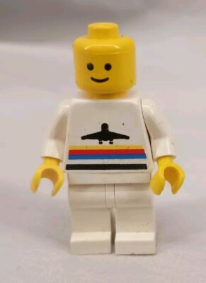 Vintage Lego Minifigure Airport Worker Figure White Outfit No Hair
