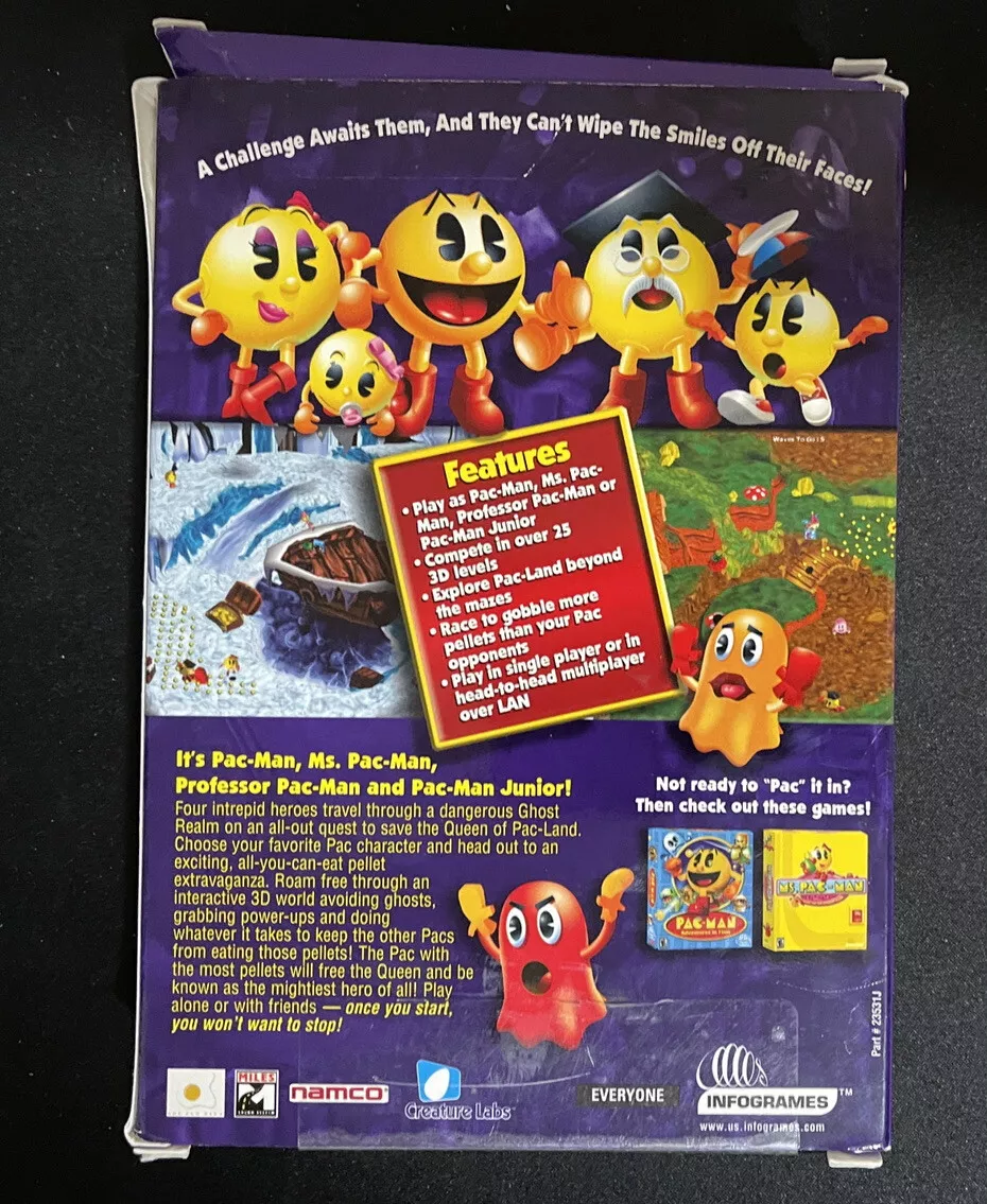 PAC-MAN ALL-STARS Big Box CD-ROM Complete 23529 Vintage PC Game 2002