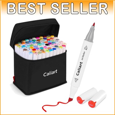 81-Color Dual Tip Permanent Markers for Coloring & Sketching - Teenage Gift Idea