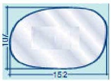 Per Peugeot 206 dal 2003  Vetro Sx Curvo Cromato per Specchietto Retrovisore