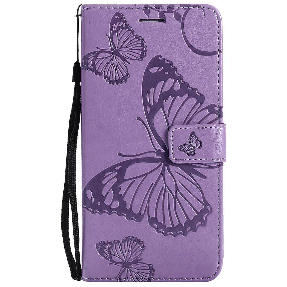 Butterfly Embossed PU Leather Flip Wallet Case Cover for LG K12 Plus K10 V30 V50 - Image 4 of 4