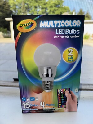 Crayola Remote Controlled Multi-Color LED Bulb Come With 2 Bulbs and 2 Remotes