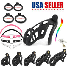 Cobra Male Chastity Cage Lock Device W/ 4 Rings 5 Sizes Or Auxiliary Belt Rope