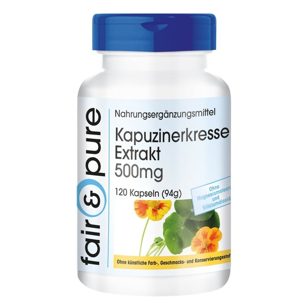 Kapuzinerkresse Extrakt 500 Mg - 120 Kapseln, 10-Fach Konzentriert | Fair & Pure-image
