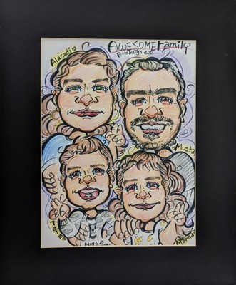 Four(4) Faces Caricature Portrait _Custom_ Commission Work_ PittsburghYoung
