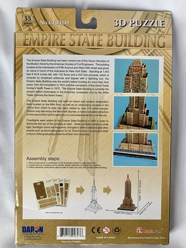 Daron Empire State Building 3D Puzzle, 55-Pieces - Picture 2 of 2