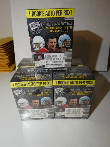 2014 Press Pass Football Factory Sealed Value box lot of 5 One Autograph Per Box