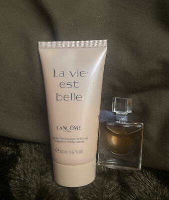 La Vie est Belle EDP 4 Ml Splash/Dabber & Body Lotion 1.6 Oz ( TRAVEL SIZES )