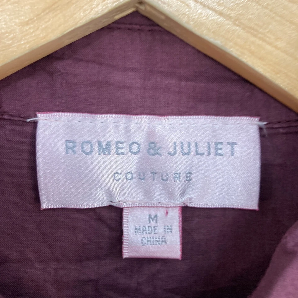 Camisa para mujer Romeo y Julieta talla M mediana púrpura manga 3/4 abotonada 41727 Foto 4 de 4