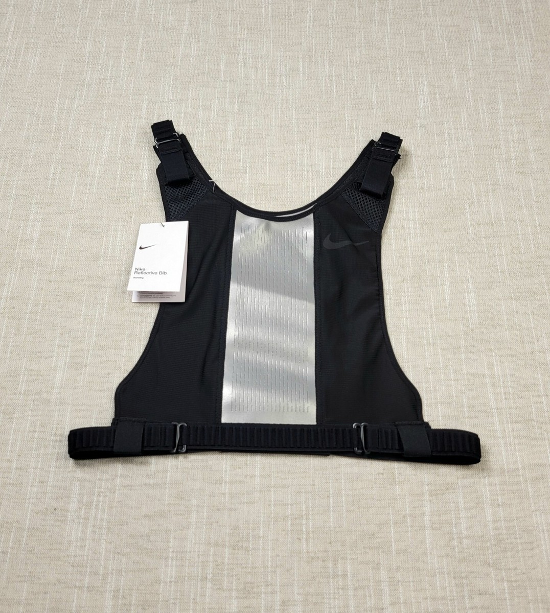 Nike Reflective Running Bib Unisex Black Silver One Size | eBay