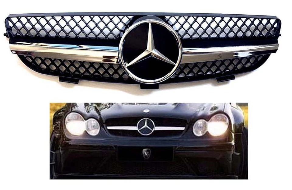 03-09 Rejilla CLK Emblema Estilo Negro-Cromo CLK320 CLK55 CLK500 CLK Foto 4 de 4
