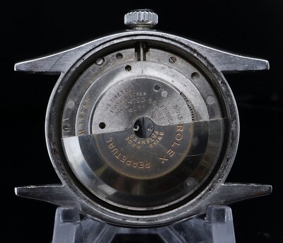 Vintage 1954 Rolex Datejust Ovettone Mens Steel Wrist Watch 6305-2