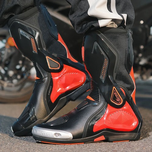 Professional Motorcycle Racing Boots Men's Biker Cycling Shoes Training Footwear - Picture 18 of 27