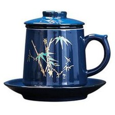 450ml Tea Water Separation Tea Cup Filter Cup Office Household Ceramic Water Mug