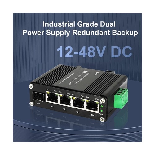 Mini Industrial 4 Port 10/100/1000Mbps Gigabit Ethernet POE + Switch with SFP... - Picture 4 of 6