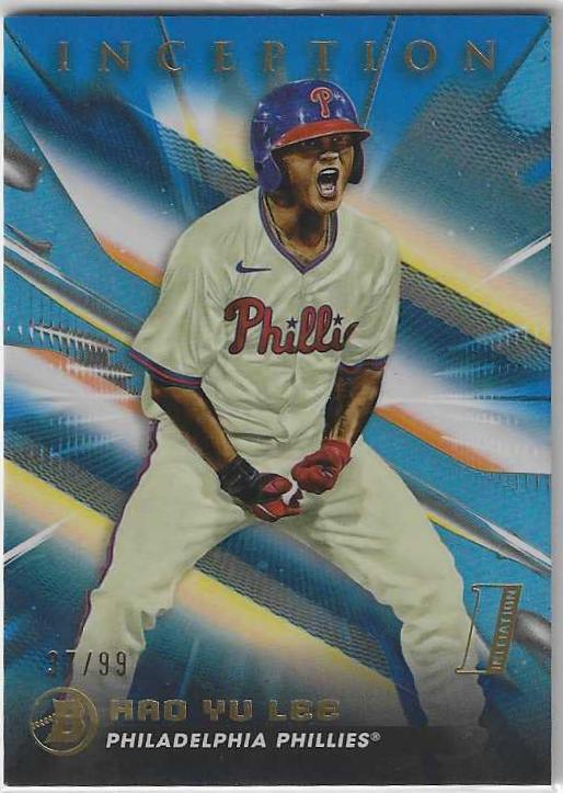 2023 Bowman Inception #23 Hao Yu Lee Blue Foil #/99