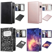Server Book Organizer Zipper Pocket for Waitress Waiter Bartender Card Holder
