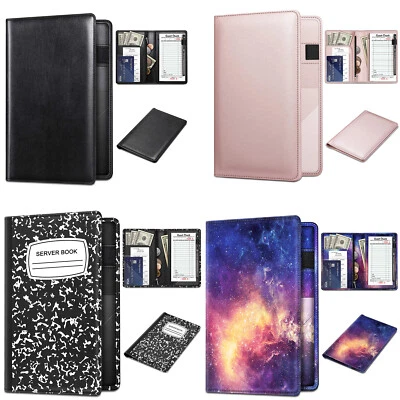 FINTIE Server Book Organizer Zipper Pocket for Waitress Waiter Bartender Card Holder