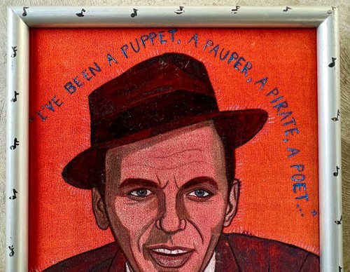 VELVET FRANK SINATRA! ORIGINAL FRAMED PAINTING BY PAMELA ROBERTS (1953-1998) - Picture 3 of 6