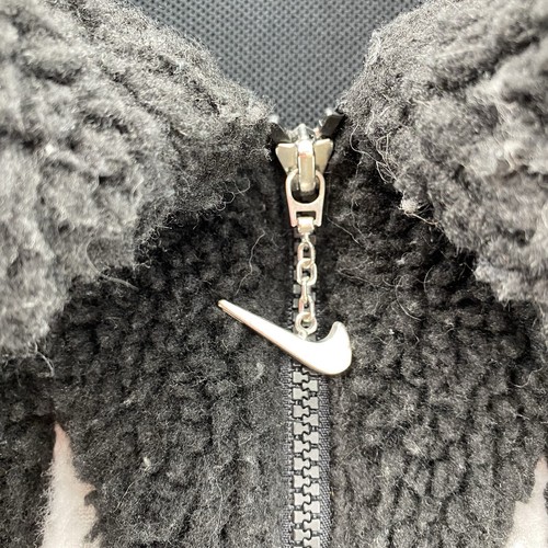 Nike Sherpa Jacket Womens Large Boxy Double Swoosh Oversized Sportswear Academia - Picture 2 of 11