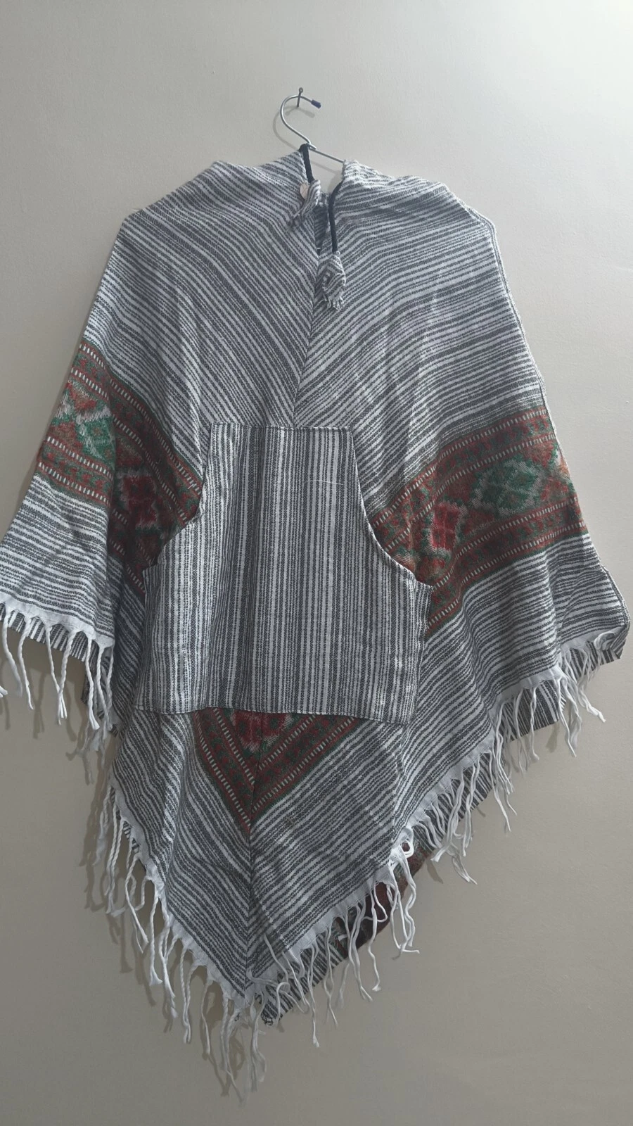Men's & Women's Woolen Printed Poncho / with Hooded Cap Very Warm and Durable