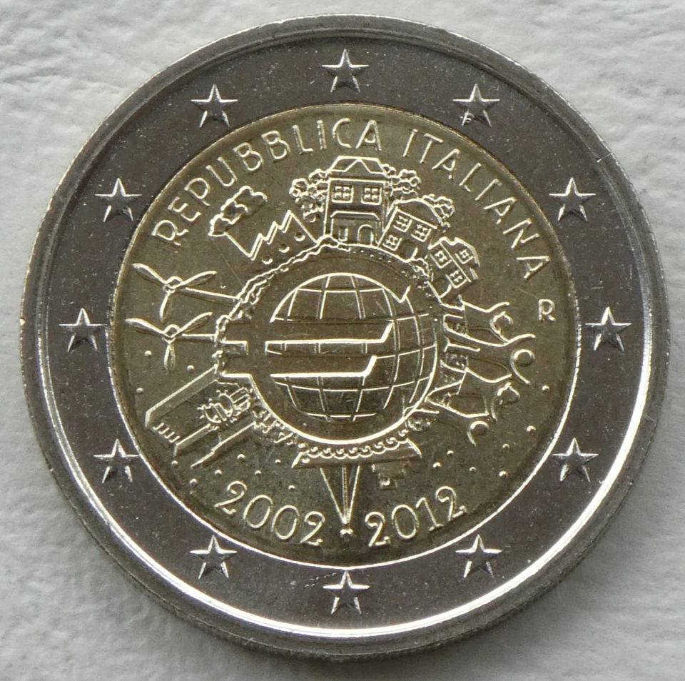 2 Euro Monnaie Commémorative Italie 2012 10 Ans Euro Splendide. - Photo 1/1