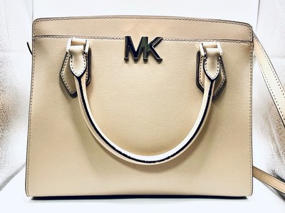 New Michael Kors Mott Large Saffiano Leather SatchelIn Bisque. Perfect Neutral