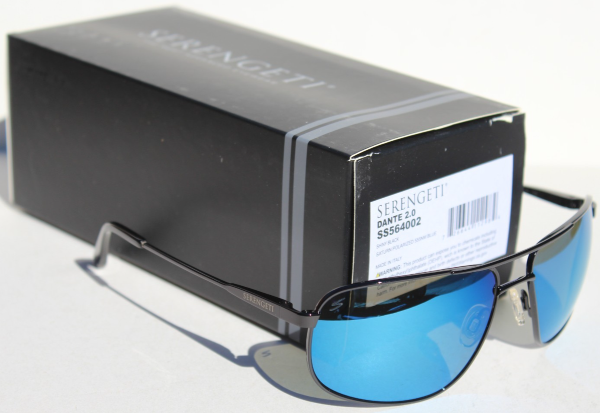 SERENGETI Dante 2.0 POLARIZED Sunglasses Black/Saturn 555nm Blue