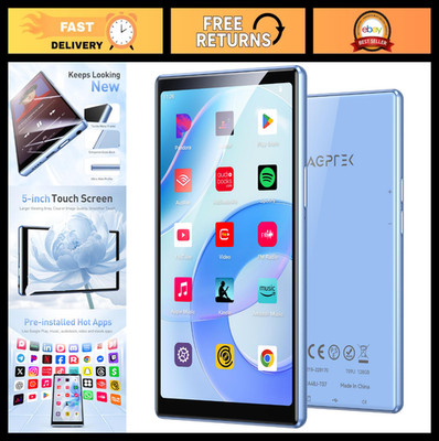 128GB Bluetooth MP3 Player, 5'' Touch Screen Android 13, WiFi, Spotify, YouTube,